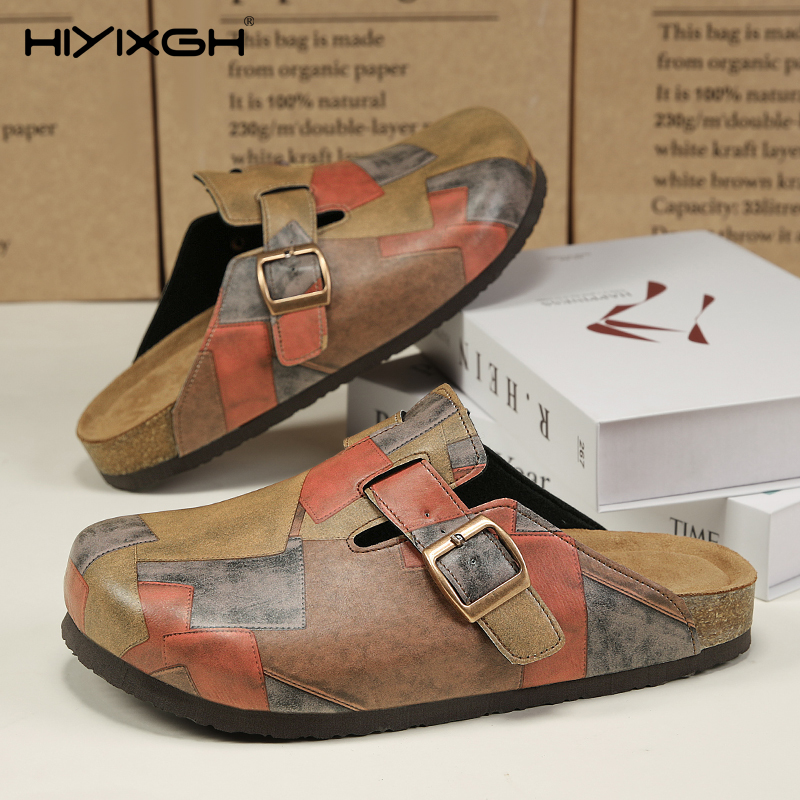 Health & Wellness Juice & Smoothie Bar - Comfort Cork Leather Slippers for Unisex