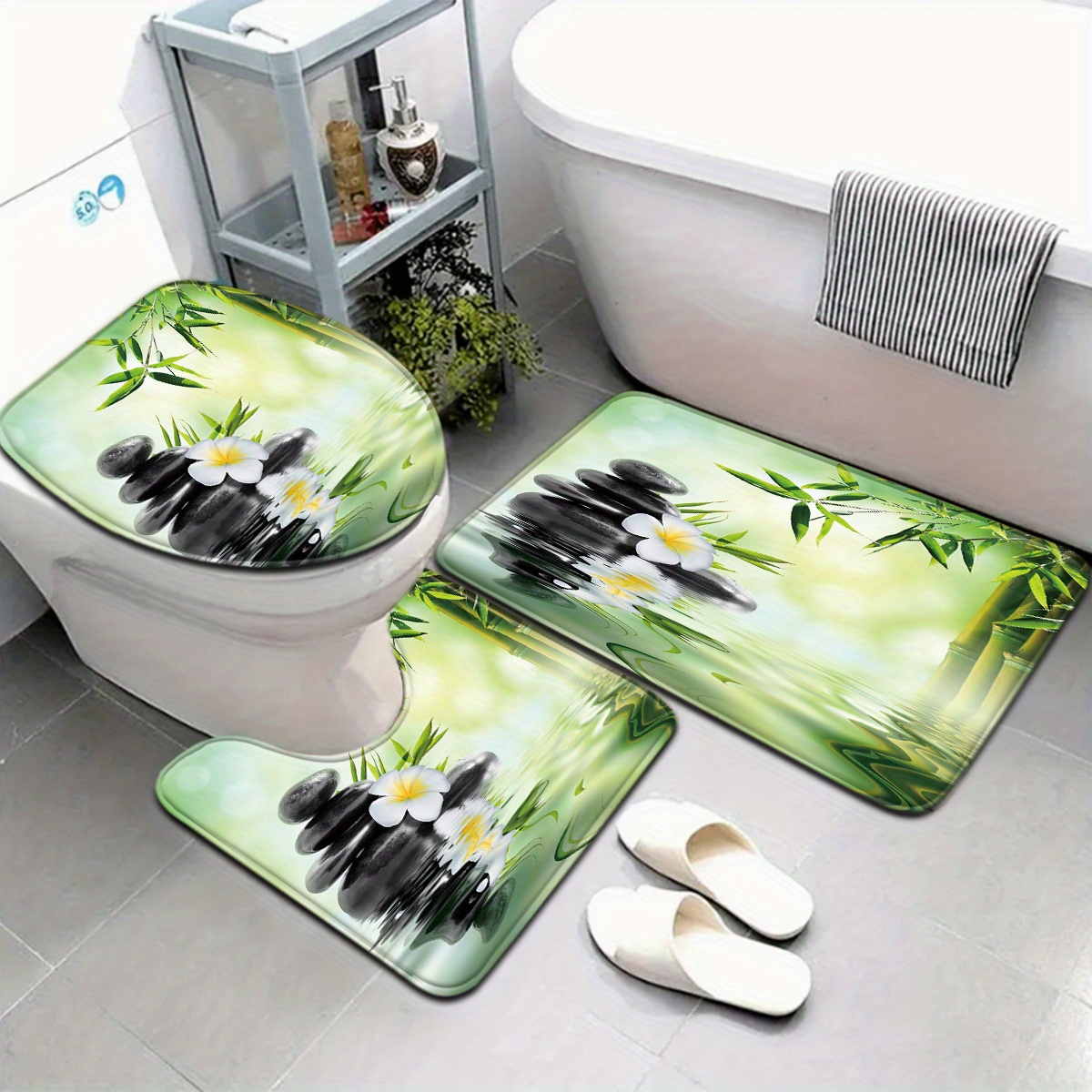 3-Piece Chinese Bamboo Water F – Bamboo Bath Mat recenzja i cena