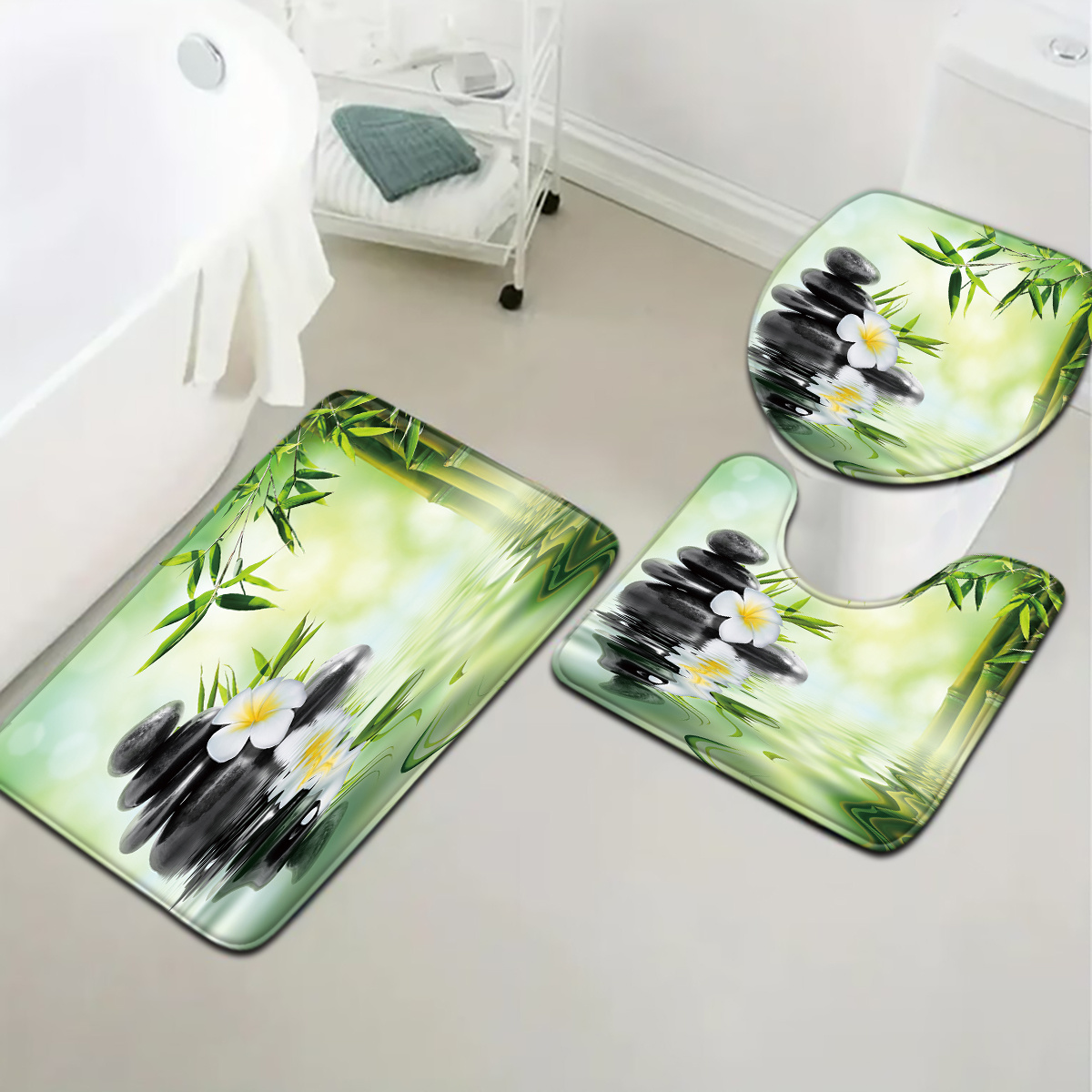 3-Piece Chinese Bamboo Water F – Bamboo Bath Mat recenzja i cena