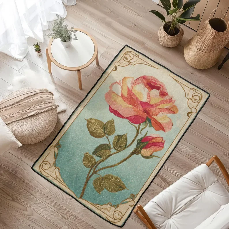 Plant Flower Carpet Rose Peony – Bamboo Bath Mat recenzja i cena