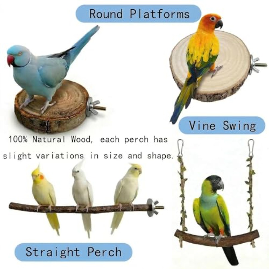8PCS natural wood bird perches – Health & Wellness Juice & Smoothie Bar recenzja i cena