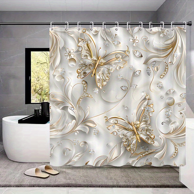 4pcs Elegant Butterfly Shower  – Bamboo Bath Mat recenzja i cena