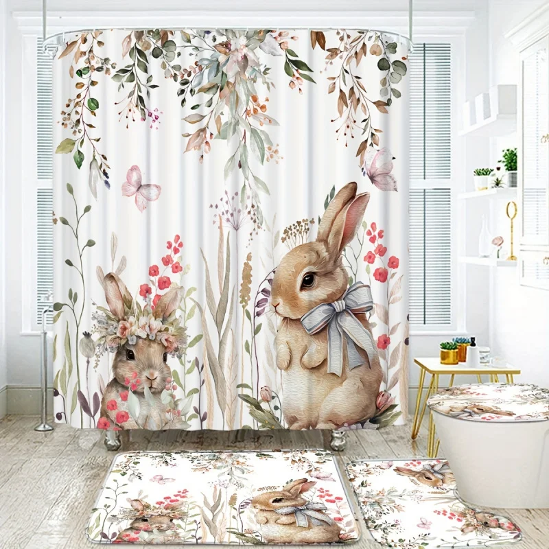 4pcs Cute Rabbit Easter Patter – Bamboo Bath Mat recenzja i cena